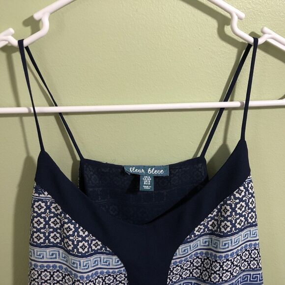Fleur Bleue Women's Camisole Spaghetti Strap Top Blue Pattern Size Small - Picture 4 of 5